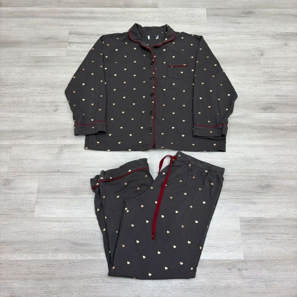 Pajamagram Gray Star Long Sleeve Pajama Set 100 Cotton Size M-L-XL